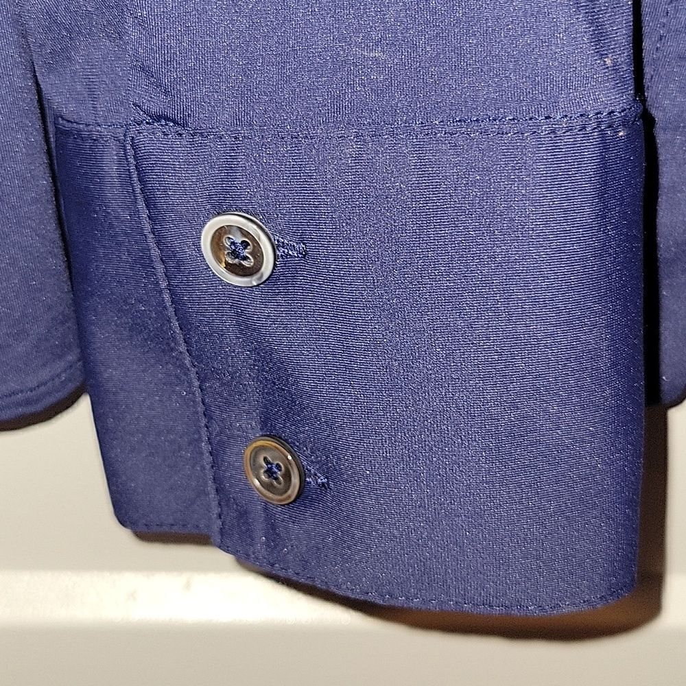Luxeire The Classic Button Up Blouse Top shirt Navy XL - Picture 9 of 12